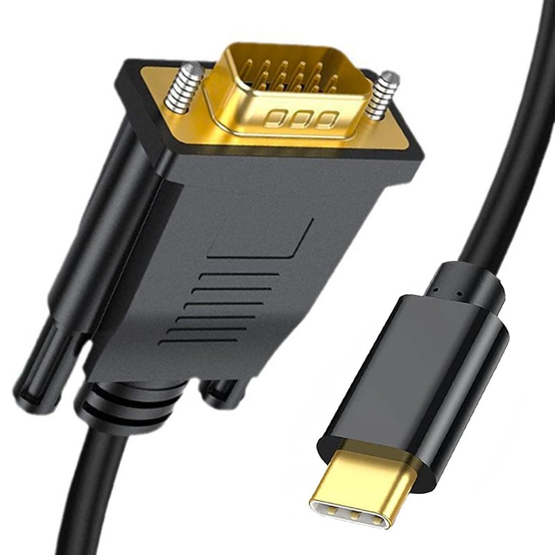 AKWOR USB C to VGA Cable 6FT, 1080P@60Hz USB Type C to VGA Adapter Video Converter [Thunderbolt 3/4 Compatible] with Macbook Air, iPad Pro, iPhone 15/16, iMac, XPS, Surface etc-Gold-plated Male Interface - Image 1